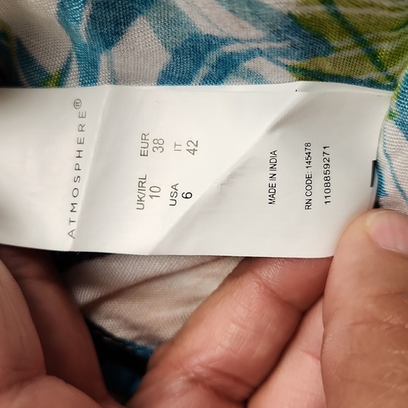 ATMOSPHERE Tropical Floral Off shoulder Cinched Tie Waist Maxi Dress Size 6 - Picture 12 of 16